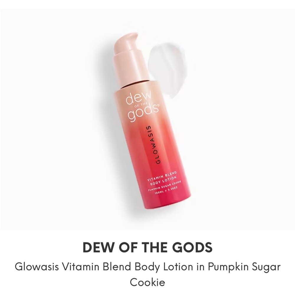 Dew of the Gods Glowasis Vitamin Blend Body Lotion in Pumpkin Sugar Cookie NIB